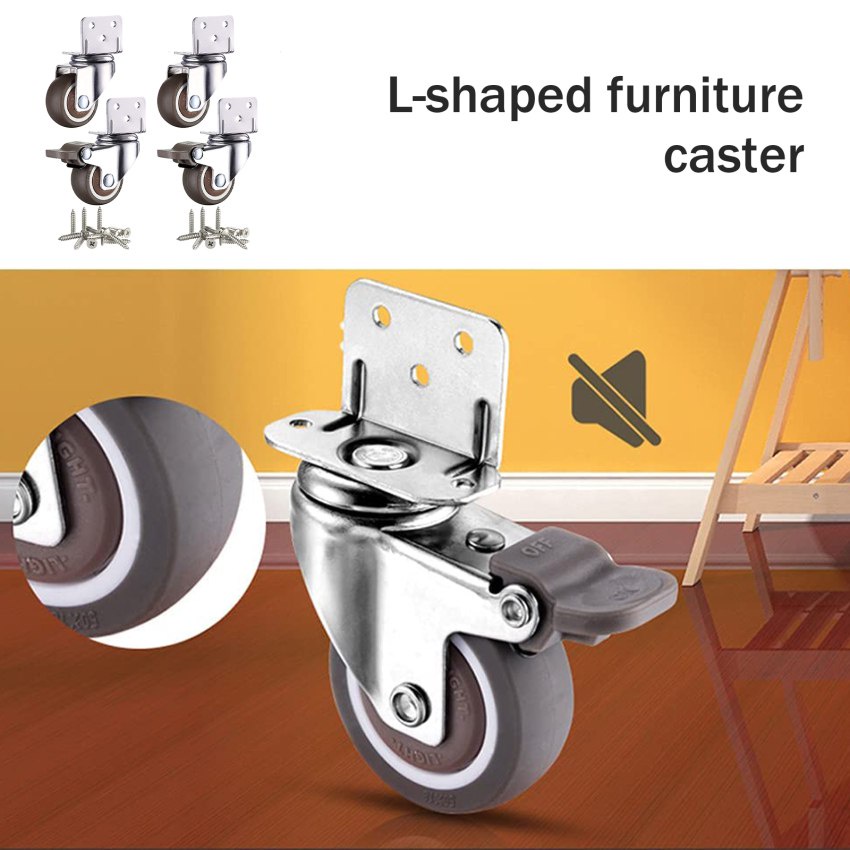4ล้อเฟอร์นิเจอร์ขนาดเล็ก-25-mm-พร้อมเบรค-ล้อเฟอร์นิเจอร์ที่ทำจาก-thermoplastic-elastomer-tpe-ล้อขนส่งที่มีแผ่นยึดรูปตั