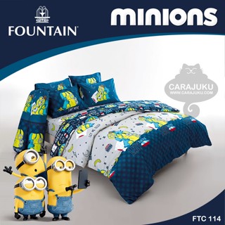 FOUNTAIN ชุดผ้าปูที่นอน มินเนียน Minions FTC114 #ฟาวเท่น ชุดเครื่องนอน ผ้าปู ผ้าปูเตียง ผ้านวม ผ้าห่ม Minion