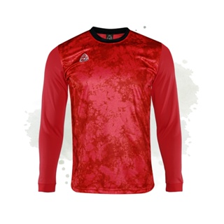 EGO SPORT  เสื้อฟุตบอลแขนยาว สีแดง คอกลม EG5143 ลายมัดย้อม
