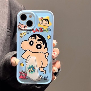 เคสโทรศัพท์มือถือ ลายการ์ตูนชินจัง แบบหมุนได้ สําหรับ Apple 12 11