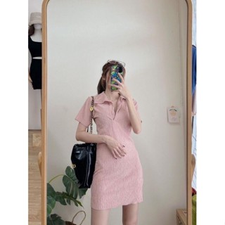 🍒สอบถามก่อนชำระเงิน | ANNY DRESS เดรสสั้นคอปกแขนสั้นผ้ายืดทรงเข้ารูปเล็กน้อยใส่สวยมากค่า