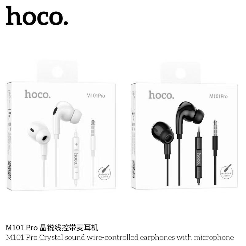 hoco-หูฟังสาย-m101-pro-อัพเกรดเสียงดี-32โอมห์-มีไมค์สมอลทอร์ค-สีใหม่-jet-black-stereo-sound