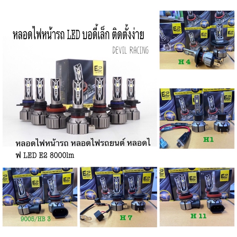 หลอดไฟหน้ารถ-หลอดไฟรถยนต์-หลอดไฟ-led-e2-8000lm