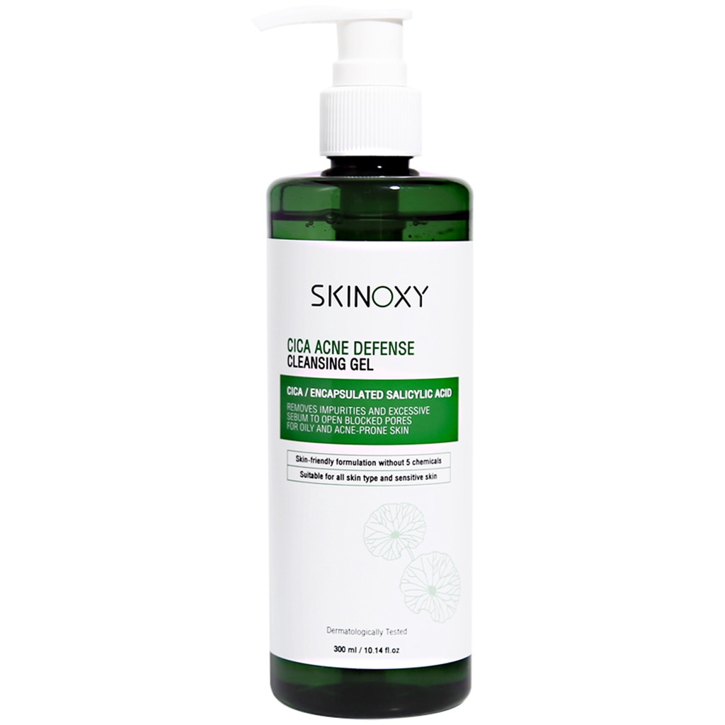 skinoxy-cica-acne-defense-cleansing-gel-300ml-เจลล้างหน้า