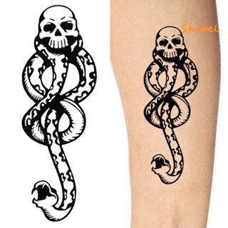 ขายดี_ สติกเกอร์รอยสักชั่วคราว ลาย Harry Potter Death Eater กันน้ํา สําหรับแต่งคอสเพลย์ ทุกเพศ