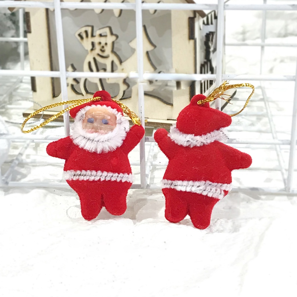 b-398-6pcs-christmas-tree-pendant-powder-flocking-gifts-color-lanyard-scene-layout-adorable-xmas-festival-santa-claus-doll-pendant-party-favor