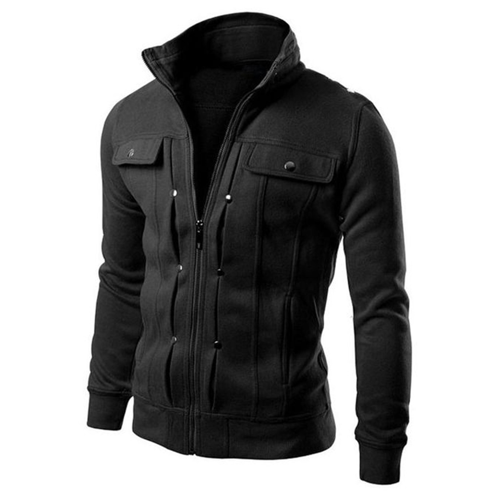 b-398-plus-size-men-solid-stand-collar-long-zip-pocket-slim-jacket-coat