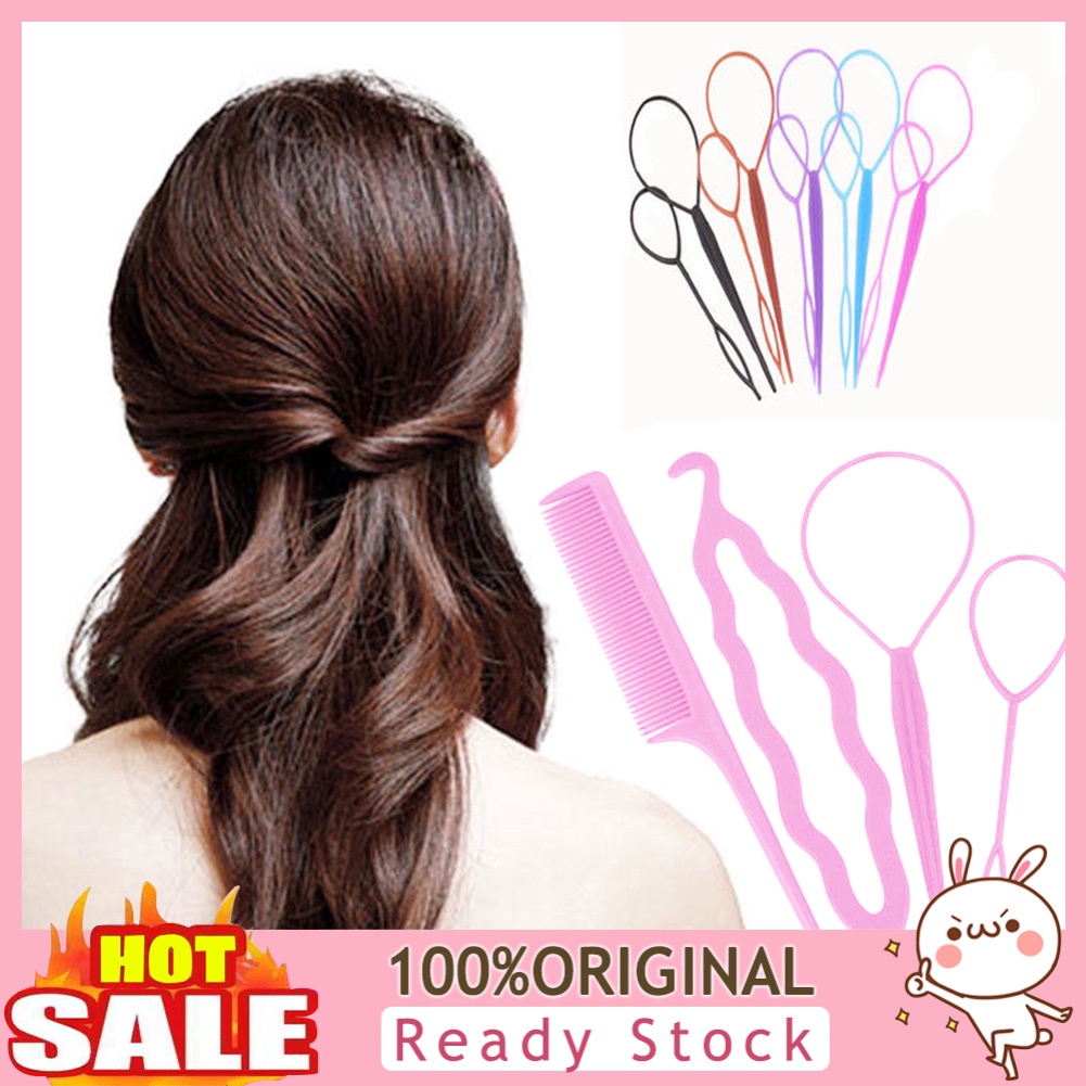 b-398-4pcs-set-women-hair-styling-twist-clip-bun-maker-plait-ponytail-accessories