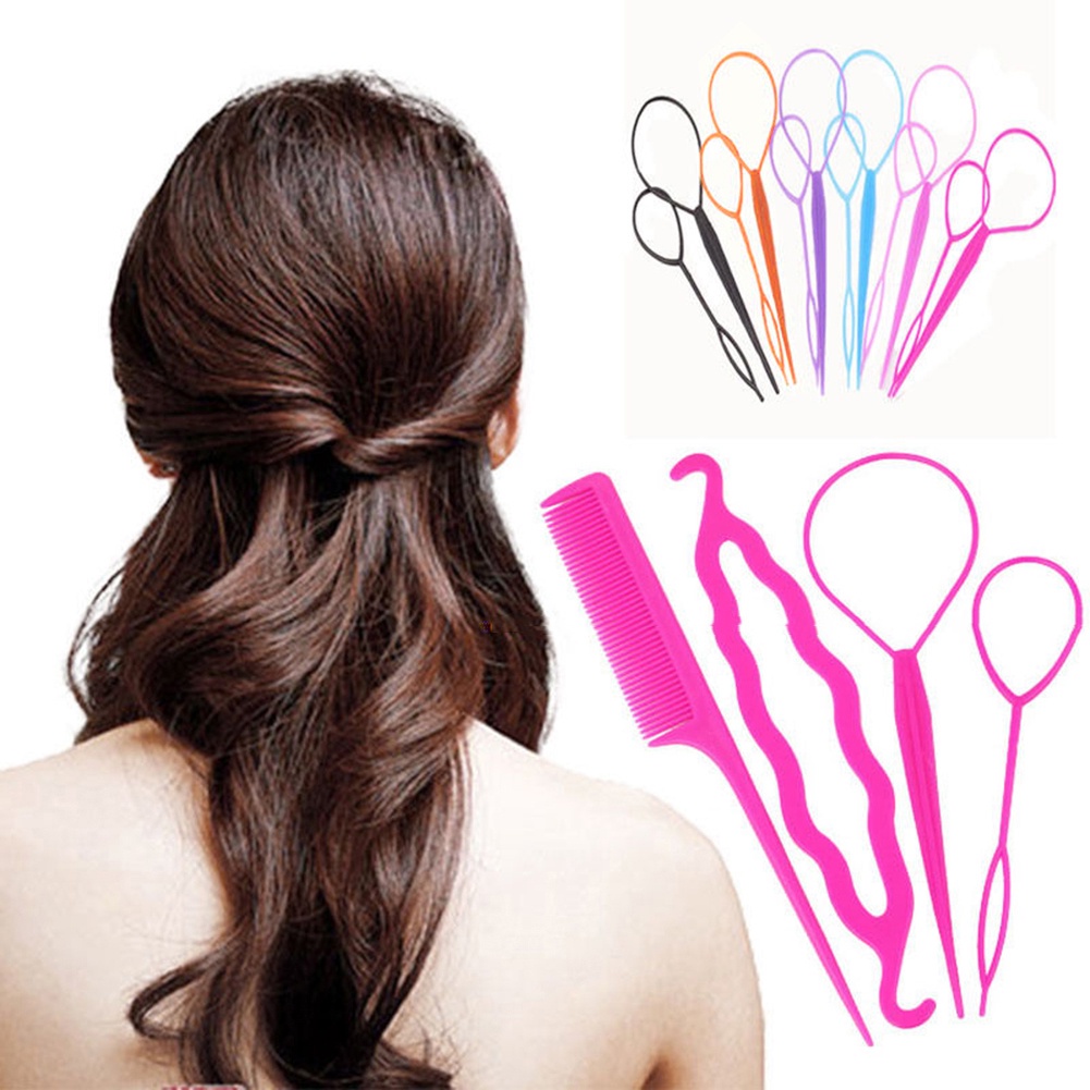 b-398-4-pcs-set-styling-clip-maker-hair-design-twist-braid-ponytail-tool-accessory