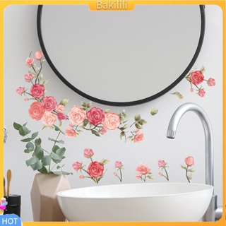 (Bakilili) สติกเกอร์กระจก ลายดอกไม้ ดอกกุหลาบ มีกาวในตัว หลากสีสัน กันน้ํา ลอกออกได้ สําหรับติดตกแต่งผนังบ้าน ห้องนั่งเล่น DIY