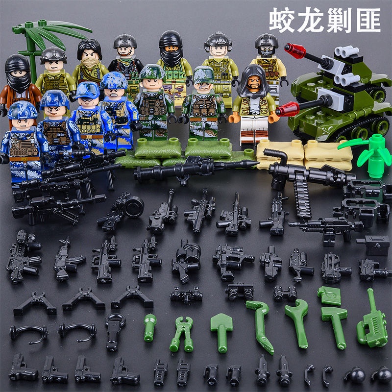 ตุ๊กตาฟิกเกอร์ทหารตํารวจ-lego-police-soldiers-armored-vehicles-world-war-ii-ของเล่นเสริมการเรียนรู้-สําหรับเด็กผู้ชาย