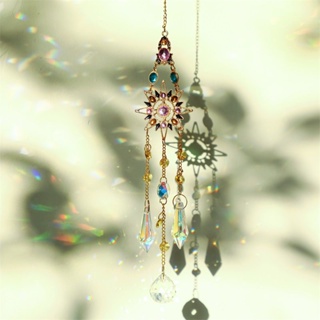 ♟Amazon Explosive Moon Star Sun Catcher Garden Light Collection Ornament Hanging Prism Pendant Garden Pendant