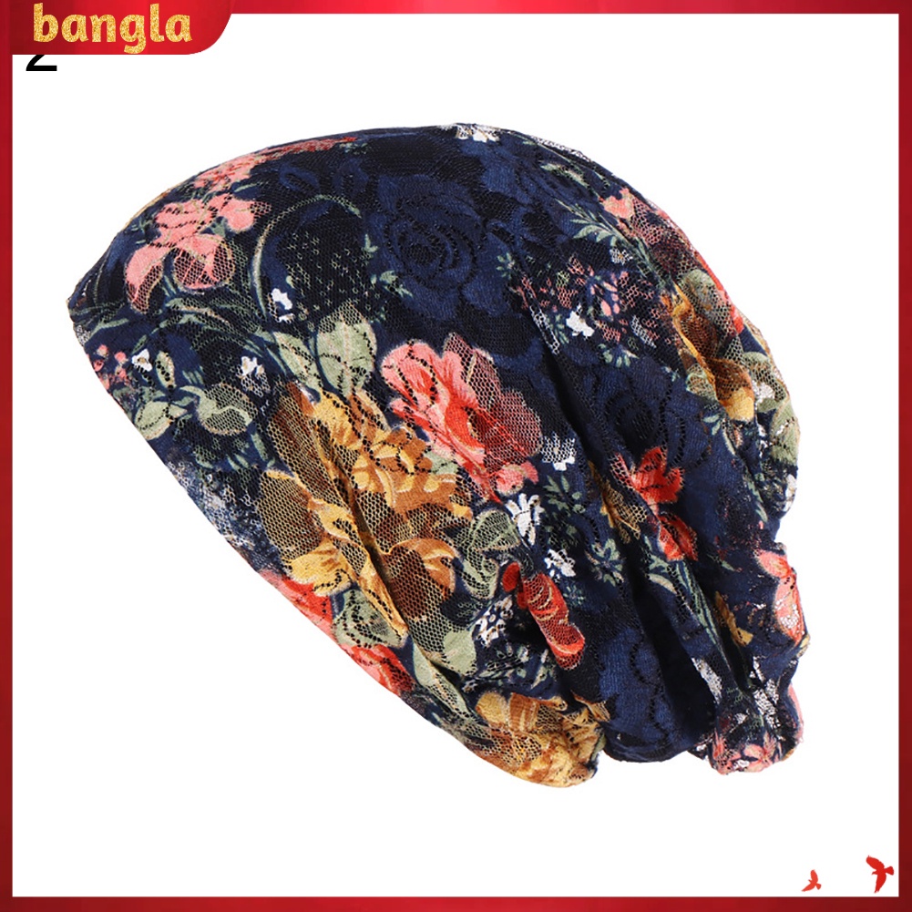 bangla-หมวกบีนนี่ลายดอกไม้ระบายอากาศสำหรับผู้หญิง