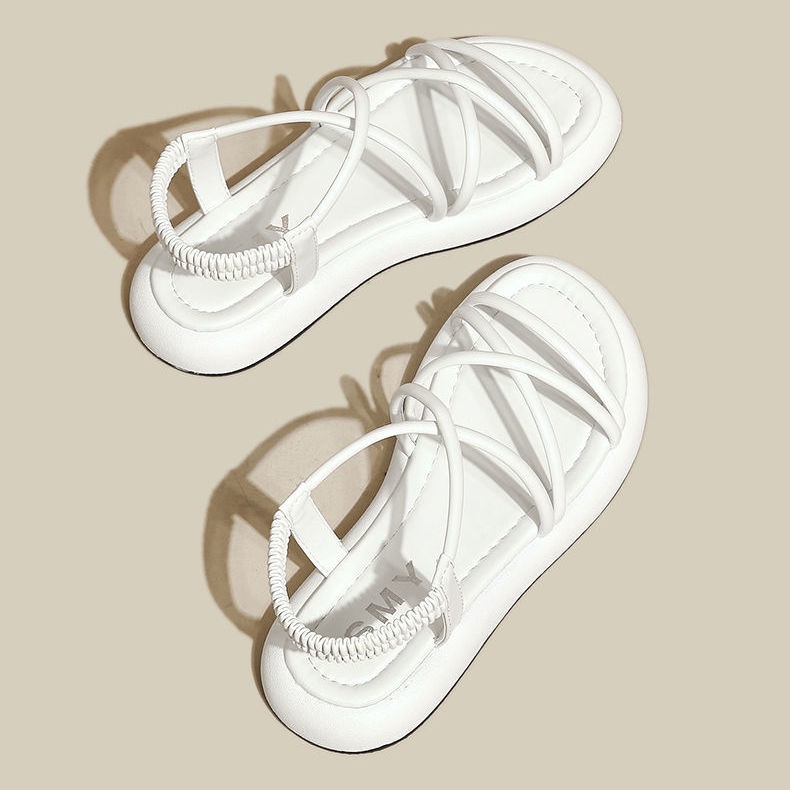 รองเท้าแตะโรมันของผู้หญิง-2023-ฤดูร้อนใหม่สไตล์นางฟ้าขนาดเล็กด้านล่างนุ่มสดพร้อมกระโปรงรองเท้าแตะก้นหนากันลื่นผู้หญิง