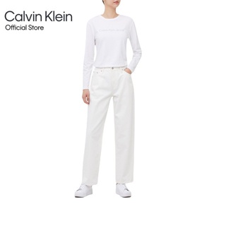 Calvin Klein กางเกงยีนส์ผู้หญิง ทรง STRAIGHT รุ่น J220076 1AA - สีขาว