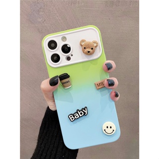เคสโทรศัพท์มือถือ ลายหมี ไล่โทนสี สําหรับ Apple iPhone 14 13 12 11 Pro Max 14pro 13