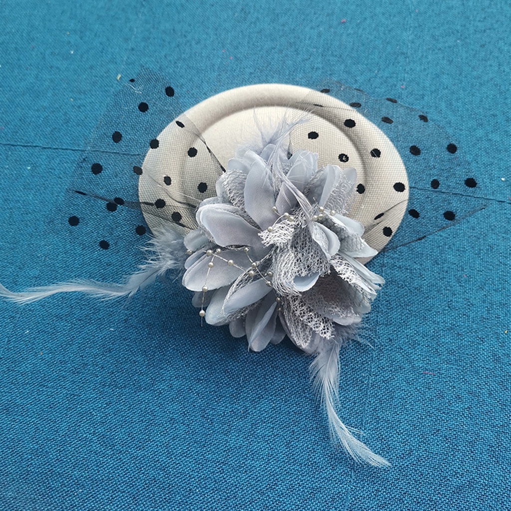 b-398-exquisite-sweet-fascinator-hat-with-hair-clip-decorative-anti-fall-faux-flower-mesh-veil-hat-hair-accessories