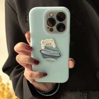 เคสโทรศัพท์มือถือเจลลี่ ปักลายหมี diy สําหรับ Iphone 14promax Apple 13 12