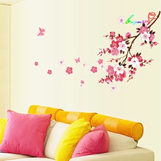 【Ag】สติกเกอร์ติดผนัง มีกาวในตัว ลายพีช ดอกไม้ ฤดูใบไม้ผลิ สําหรับตกแต่งบ้าน ห้องนอน ห้องนั่งเล่น