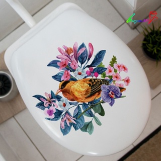 【AG】Toilet Sticker Self-adhesive Waterproof DIY PVC Birds And Flowers Seat Stickers for Bathroom