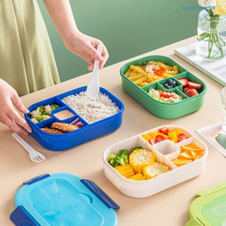 Calciwj Bento Lunch Box 3-Compartment Leak Proof Microwave/Dishwasher Safe BPA Free Lunch Box