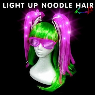 【AG】Glow Hair Braid Luminous LED Halloween LED Flashing Headband Dress Up for Party