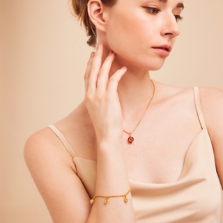 ภาพขนาดย่อของภาพหน้าปกสินค้าjewelry สุภาพสตรีสร้อยคอทองคำ 18k จี้ทองดีไซน์วินเทจลูกปัดสีแดงของขวัญปาร์ตี้ 398n จากร้าน mikana1 บน Shopee ภาพที่ 3