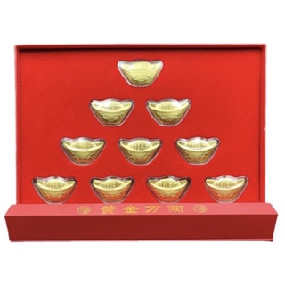 ก้อนทอง กิมตุ้ง 10 ก้อน มีใบรับประกัน เหมาะสำหรับตกแต่งบ้าน บูชาที่บ้าน ให้ของขวัญ ก้อนทอง