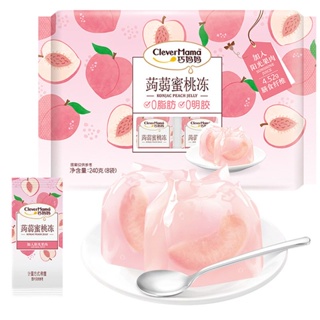 เคลเวอร์มาม่าคอนยัคพีชเจลลี่ผสมเนื้อพีช 240กรัมClever Mama Konjac Peach Jelly 240g.