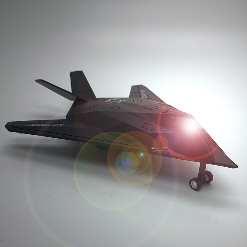 โลหะผสมจำลอง-f117-stealth-fighter-ดึงกลับเสียงและแสงเครื่องบินเด็กของเล่นรุ่น-ของเล่นเด็ก