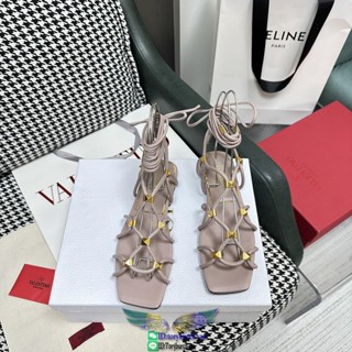 Valentino garavani flat strapped sandal combat gladiator sandal ladies summer shoes size35-40