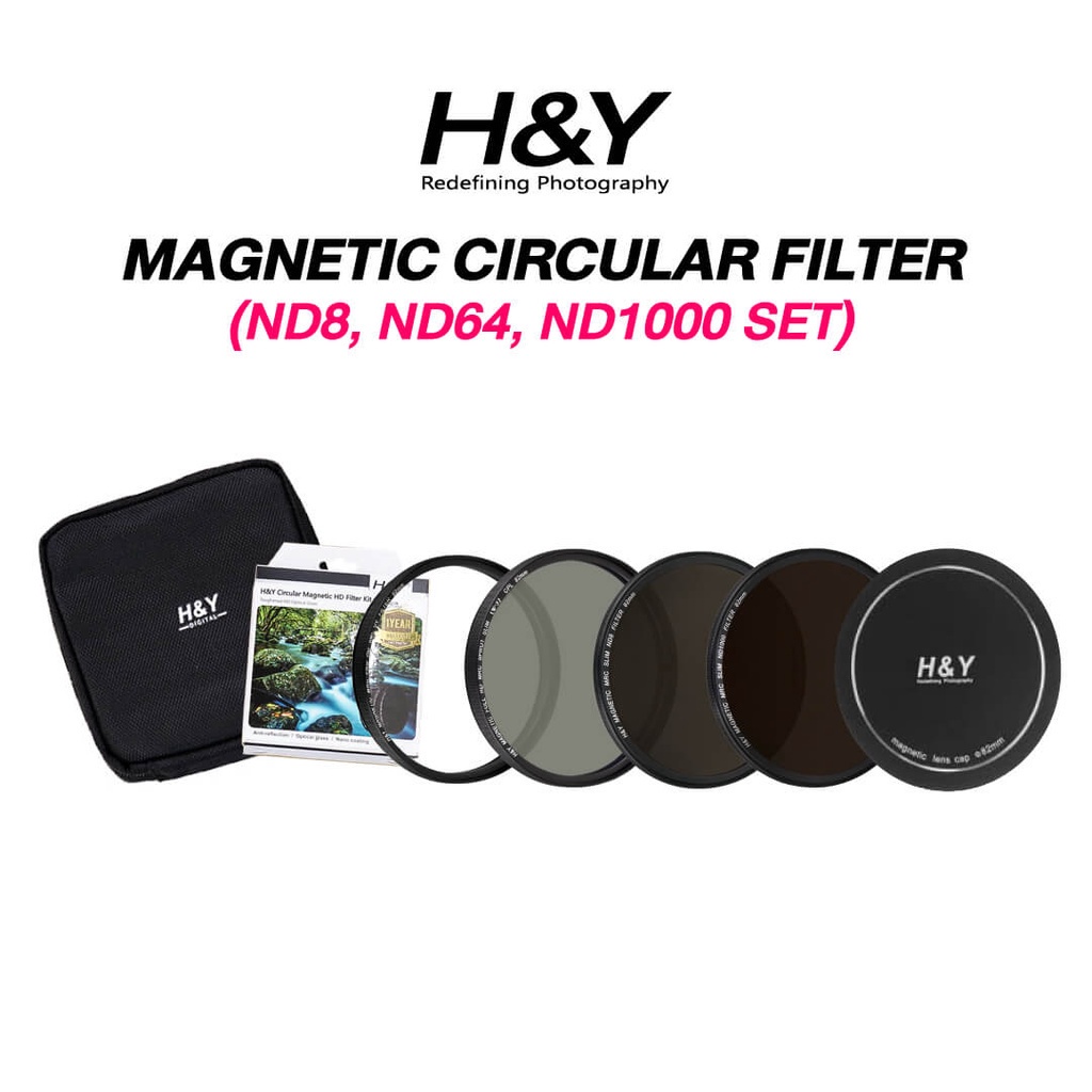 ภาพสินค้าH&Y Magnetic Circular Filter ND8, ND64, ND1000 SET with Magnetic Adapter Ring ประกันศูนย์ จากร้าน zoomcamera_official_store บน Shopee ภาพที่ 1