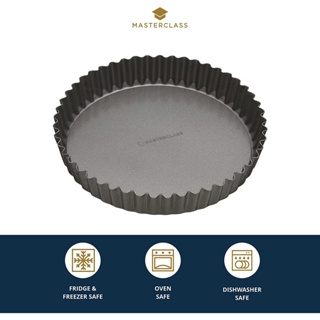 MasterClass Loose Bottomed Tart Tin with Multi Layered PFOA Non Stick and Robust 1mm Thick Carbon Steel แม่พิมพ์เเบบขอบหยัก