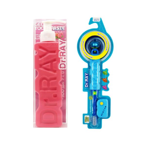 DR.RAY Peach Mint Toothpaste Gel 150 กรัม + แปรงสีฟัน รุ่น MAGICAL GYRO ...