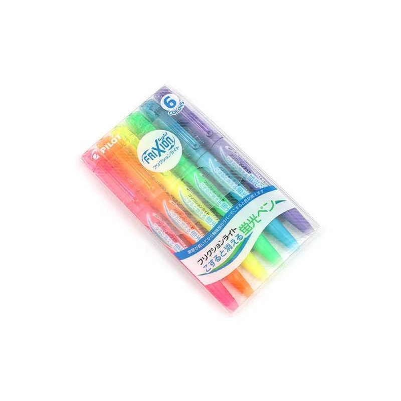 ปากกาไฮไลด์ลบได้-ปากกาเน้นข้อความ-ญี่ปุ่น-chanel2hand99-pilot-frixion-light-erasable-highlighter-6-color-sfl-60sl-6c