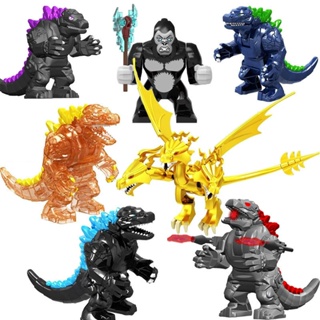 ☜ใช้งานร่วมกับ LEGO Monster King Godzilla Vs King Kong Three-Headed Dragon Kidora เด็กประกอบอาคารบล็อกของเล่น