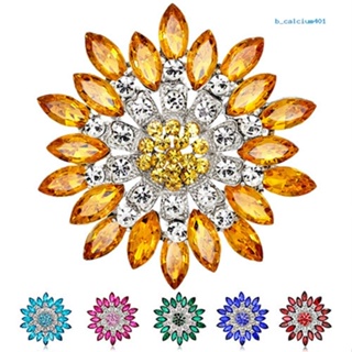 Calciumsp Women Fashion Flower Brooch Crystal Rhinestone Jewelry for Wedding Party Gift