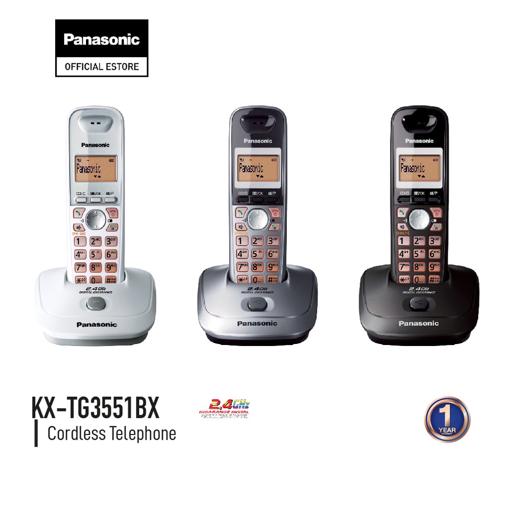 ภาพหน้าปกสินค้าPanasonic Cordless Phone KX-TG3551BX 2.4 GHz โทรศัพท์ไร้สาย โทรศัพท์สำนักงาน โทรศัพท์บ้าน จากร้าน panasonic_officialstore บน Shopee