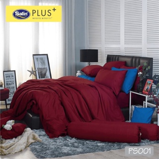 SATIN PLUS ชุดผ้าปูที่นอน สีแดง RED PS001 #ซาติน สีแดงเข้ม ชุดเครื่องนอน ผ้าปู ผ้าปูเตียง ผ้านวม ผ้าห่ม สีพื้น