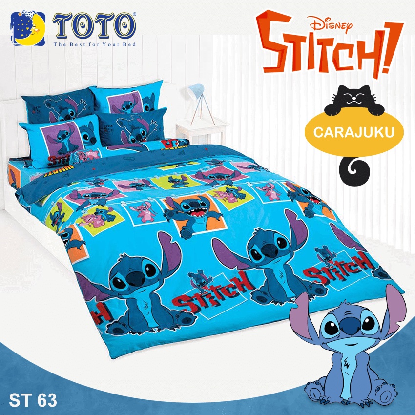 toto-ชุดผ้าปูที่นอน-สติช-stitch-st63-สีน้ำเงิน-โตโต้-ชุดเครื่องนอน-ผ้าปู-ผ้าปูเตียง-ผ้านวม-สติทช์