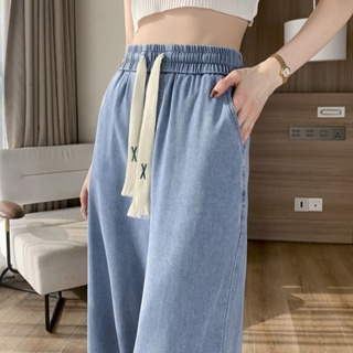 😃กางเกงยีนส์ผู้หญิงไซส์ใหญ่ ฉบับเกาหลี กางเกงยีนส์ผู้หญิงกางเกงขายาว กางเกงยีนส์สาวอวบ