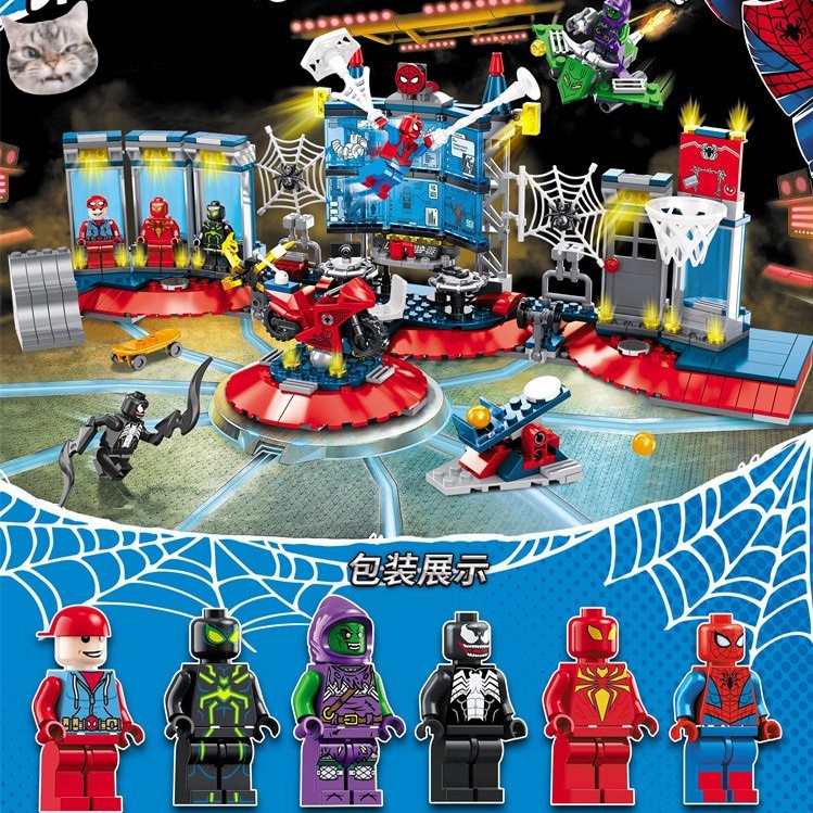 บล็อกตัวต่อเลโก้-spider-man-vs-venom-mecha-iron-man-3-ขนาดเล็ก-12-ซม-ของเล่นสําหรับเด็กผู้ชาย