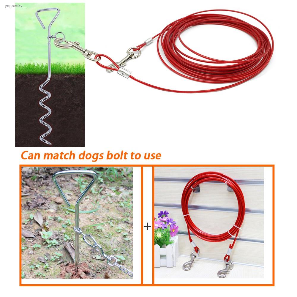 Green Dog Tie Out Cable Leash,3/6/9/15m Dog Runner For Yard Steel Wire Dog Cable With Durable Superior Clips Dog Chains For Outside Dog Lead For Small