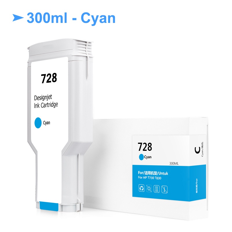 [ยี่ห้อบุคคลที่สาม] สำหรับ HP 728 728XL T730หมึกเต็ม F9J68A F9J67A ...