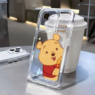 เคสโทรศัพท์มือถือใส แบบนิ่ม ลายการ์ตูนหมีพูห์ ป้องกันเลนส์ สําหรับ iphone 14promax 11 12 13 7 8 Plus X XR XSMax