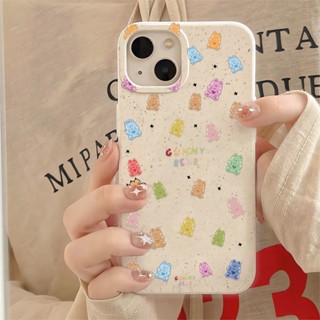 เคสโทรศัพท์มือถือ แบบนิ่ม ลายหมี สีแคนดี้ สีสันสดใส สําหรับ iphone 14promax 11 13 12 7 8 Plus X XR XSMax