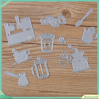 (Doverywell) 11Pcs/Set Coffee Cup Spoon Cutting Dies for DIY Scrapbooking Card Making Craft