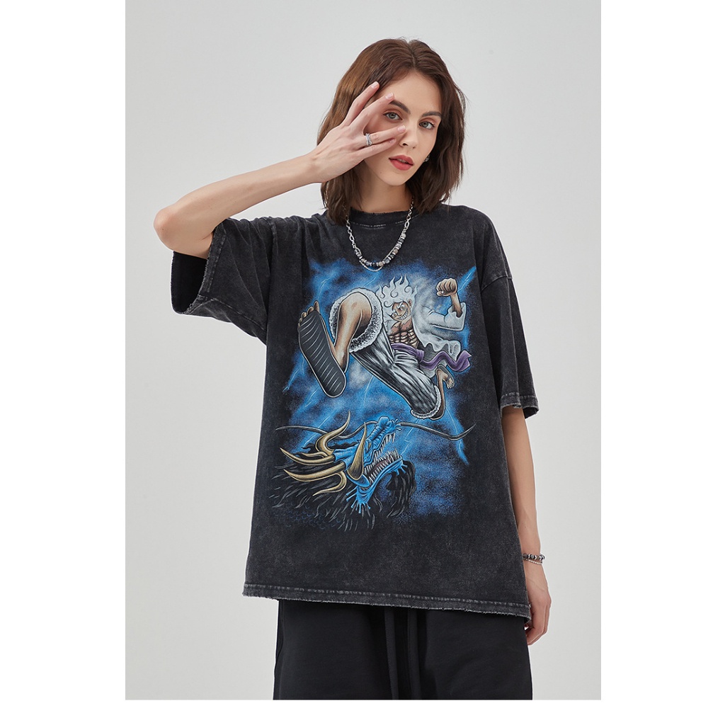 kr893เสื้อสตรีทลายanimeโครตหล่อเท่ห์ลายใหม่โครตหล่อเท่ห์ค้าบบผ้าสีเทาดำอย่างดี25022thoctoberr