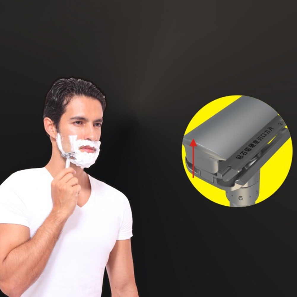 b-398-adjustable-double-edge-razor-facial-hair-removal-shaver-with-5-blades