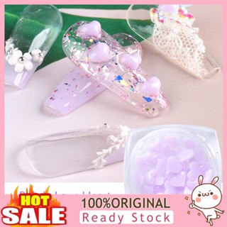 [B_398] 40Pcs/Box Nail Heart Ornament Back 3D Effect White Pink Heart Nail Art Decorations Charms for Manicure